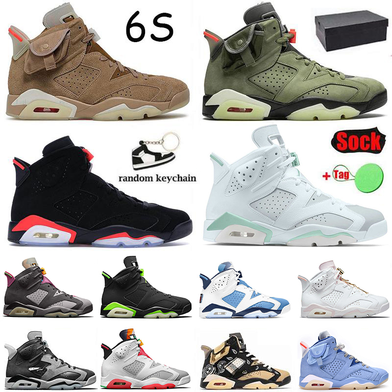 

Jumpman 6 6s Travis Scott Men Basketball Shoes Tiffany Blue Gold Hoops BRITISH KHAKI Black Infrared UNC Electric Green Bordeaux Trainers Sports Sneakers Size 47, B33 sport blue