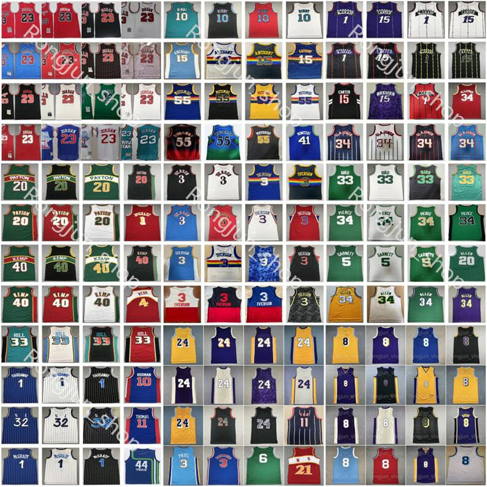 

Mitchell Ness Retro Basketball Jerseys Allen Steve Nash Scottie Pippen Grant Hill Chris Webber Jason Williams Tracy McGrady Vince Carter Gary Payton Mutombo Ewing, Picture