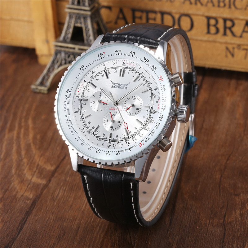 Fashion wrist watch men business JARAGAR fashion Date Stainless Steel watches JR42-image-657672008