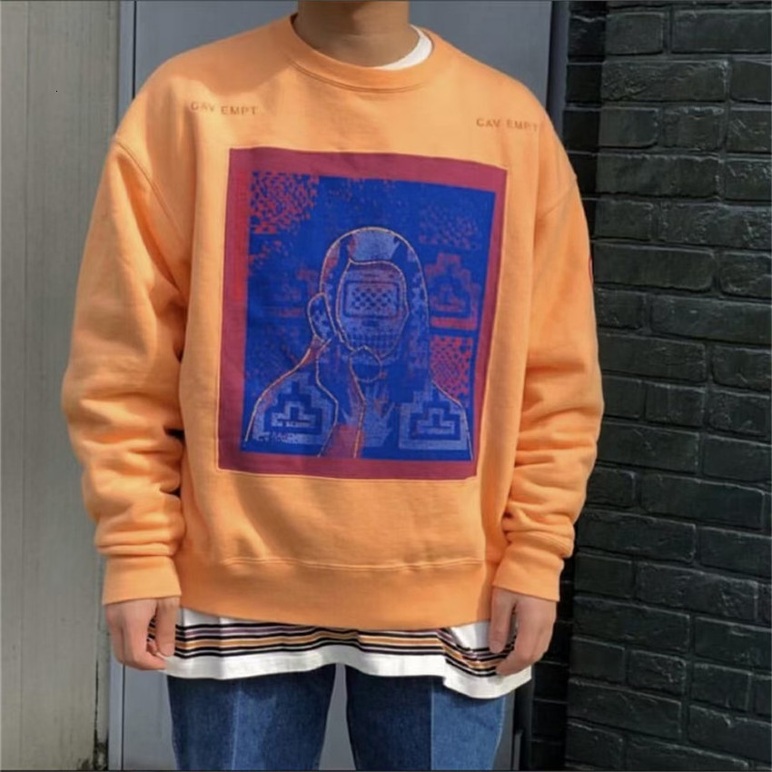 

2021 New Cavempt C.e 20ss Dial Cut Crew Neck Orange Crewneck Men Woman Patchwork Sweatshirts Cav Empt Hoodies Eafq