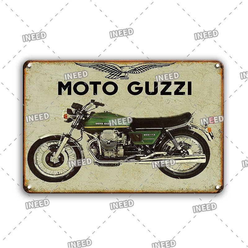 

Vintage Motorcycle Poster Tin Sign Man Cave Garage Rusty Decor Metal Plate Old Fashion Motorbike Art Painting Wall Signs