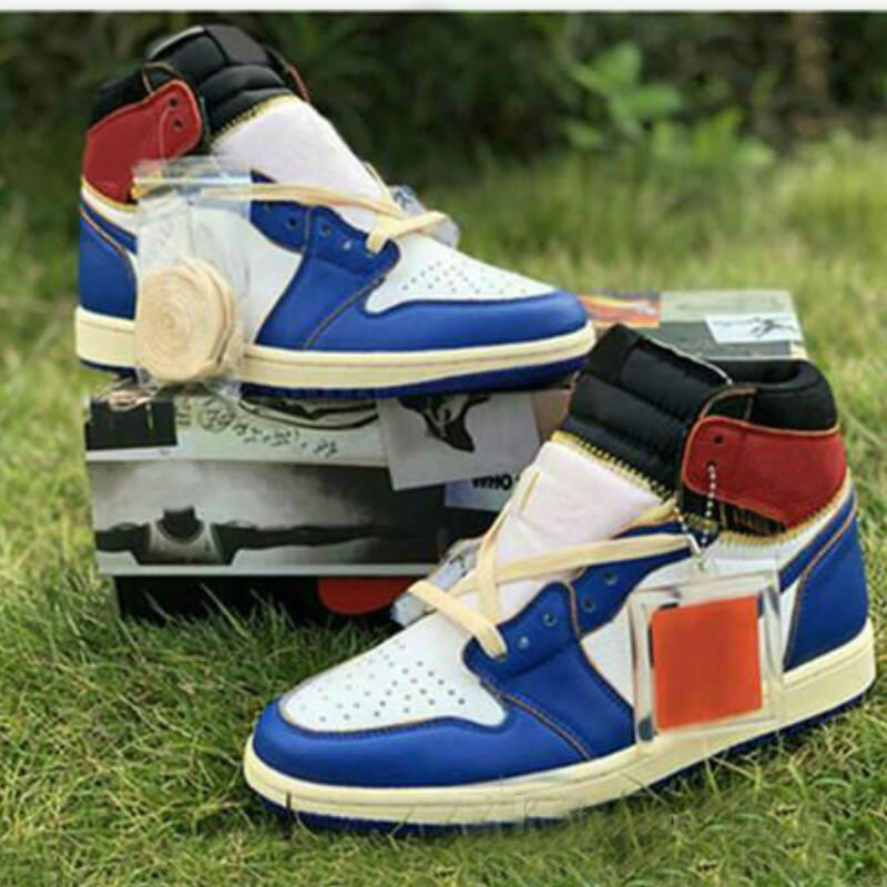 

High Quality Union LA x 1 High OG NRG White Storm Blue Varsity Red Wolf Grey Basketball Shoes Men 1s Sneakers