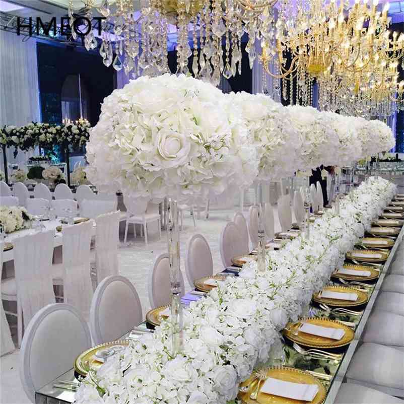 

Gypsophila Rose Artificial Flower Arrangement Table Centerpieces Ball Wedding Arch Backdrop Decor Row Party Layout 210706, Light champagne 35cm