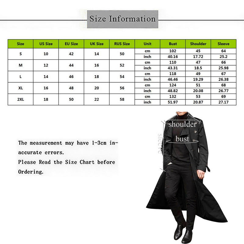 

Spring Thin Men Trench Coat Slim Fit Double-breasted Lapel Long Coats Windbreaker Fashion Male Solid Long Trench Overcoat, Yellow