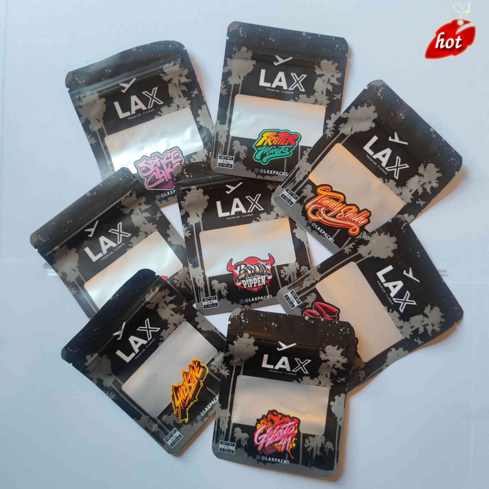 

Empty 3.5g snack edible gummies zipper bags smell proof LAX Packs matt plastic flower packaging custom brownie edibles mylar bag J9P5