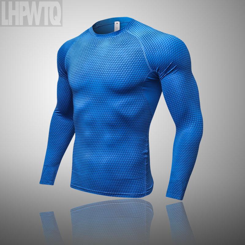 

Running Jerseys Male T-shirt Summer Sports Long-Sleeved Fast Drying Training Breathable Compression Jogging Tights Gym Fitness Tracksuit, Photo color