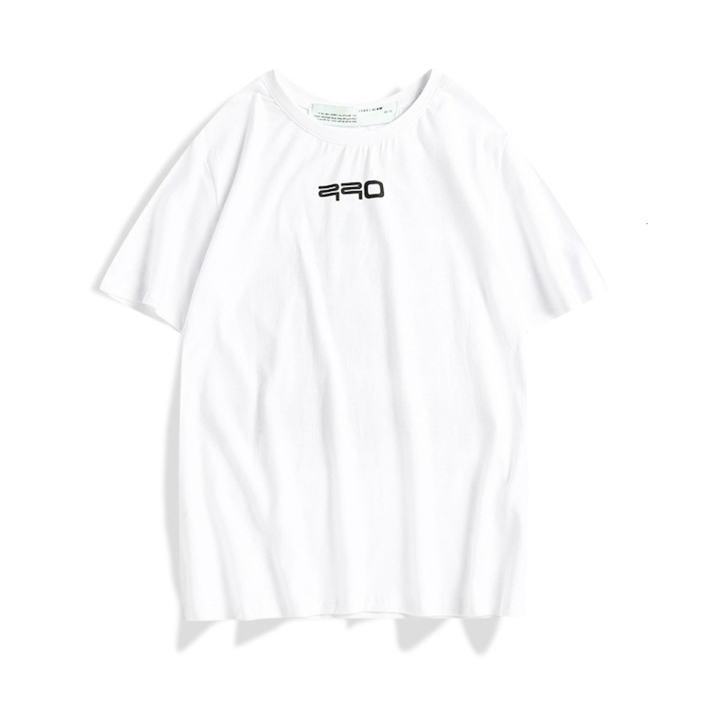

stripe Designer Off airport fashion brand adhesive white new printed short sleeve summer couple Street hip hop T-shirt, White;black
