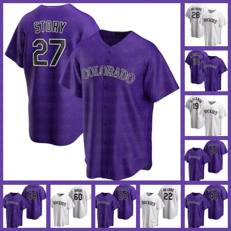 

ColoradoRockies Jerseys 27 Trevor Story 19 Charlie Blackmon 48 German Marquez 22 Sam Hilliard 20 Ian Desmond 15 Raimel Tapia Custom Men, Blue;black