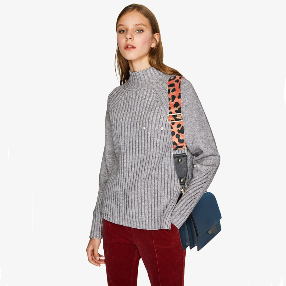 

Fashion Adjustable Bag Shoulder Strap PU Wide Shoulder Bag Strap Replacement Strap Bag Belt Leopard Print Straps For Bags 210304, Black