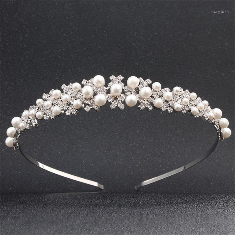 

Hair Clips & Barrettes Fashion Women's Pearl Band Wholesale White Crystal Bride Lovely Sweet Princess Headdress, Golden;silver