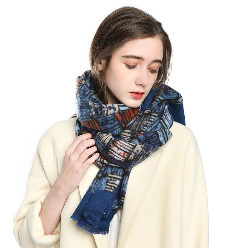 

Scarves Women's Scarf Shawl Cashmere High Quality Luxury Pashmina Double-sided Hair Wraps For Lady