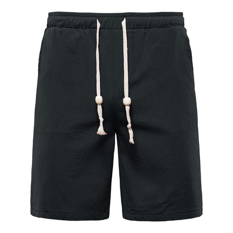 

Men's Shorts Summer Cotton For And Plain Beach Sport Linen Pants, White;black