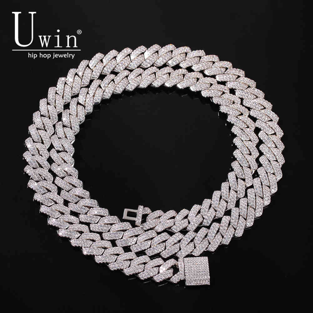 

Uwin Prong 13mm Cuban Chain Micro Pave Cubic Zircon Mixed Luxury Bling Full Iced Out Charms Hiphop Jewelry X0509