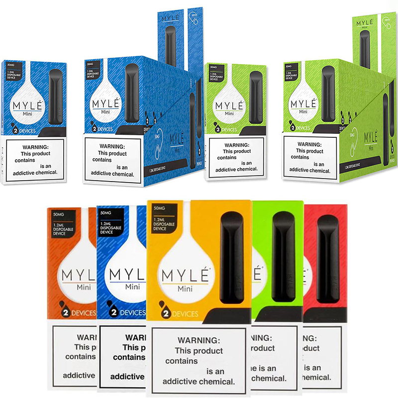 

Myle Mini Pods Device Disposable E cigarettes 320 puffs Vape Pen 1.2ml Pre-Filled Cartridge 280mAh Battery Vaporizers