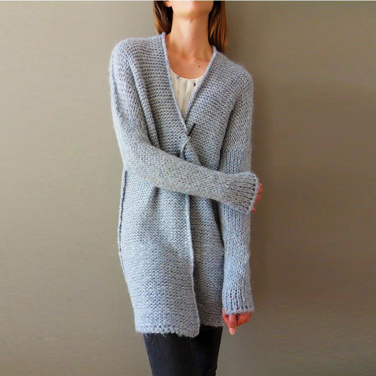 

Women' Sweaters Knitted Cardigan Loose Sweater Jacket In Autumn Winter 2021 Casual Solid Women Cardigans, As pic