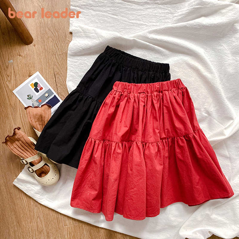 

Bear Leader Girls Casual Skirts Fashion Kids Baby Solid Color A-Line Dresses Princess Party MId-Calf Clothes For 1-7Y 210708, Ah3810red