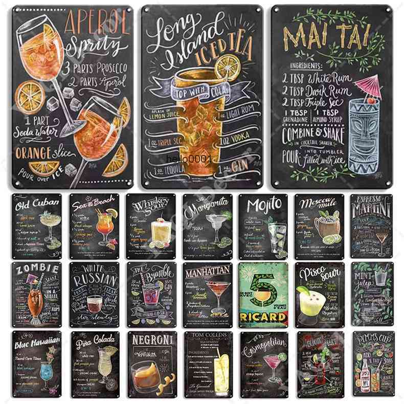

Tiki OPEN Summer BEER Retro Metal Tin Signs Mojito Martini Man Cave Cocktail Plaque Pub Bar Art Stickers Wall Decora