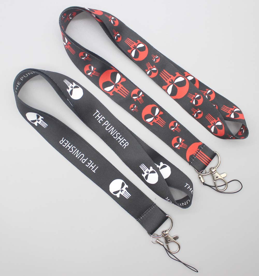

wholesale skull sports Style Strap Racing Key Chain for Mobile ID Card Hanging lanyard