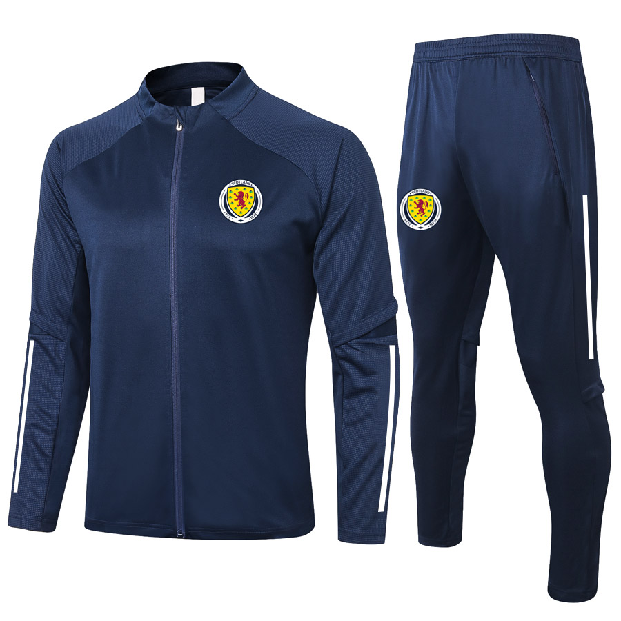 

2021 Scotland Soccer Training Suit adult Soccer Tracksuits sets kits sports full zipper jackets and pants training sets Men's Tracksuits