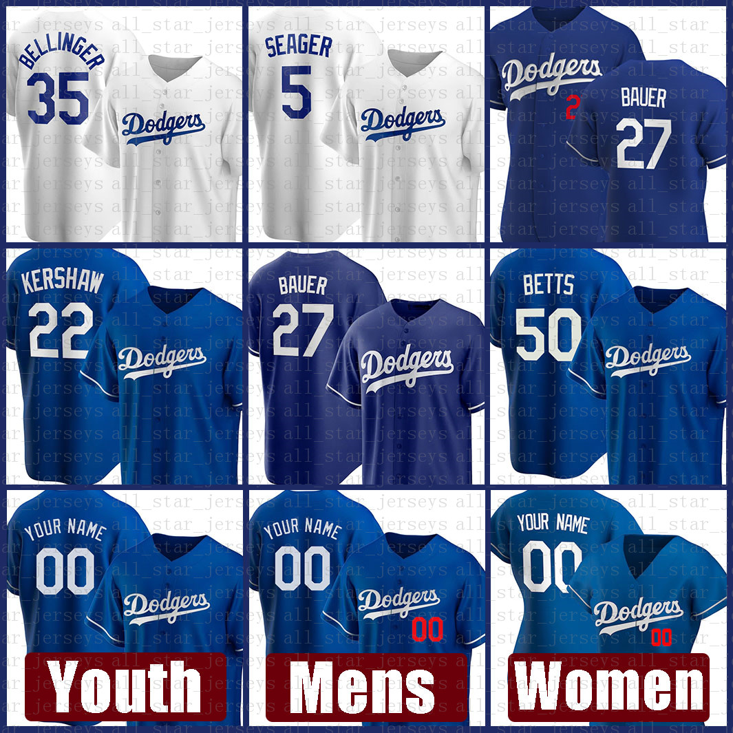 

Los Mens Angeles Women Dodgers Youth Baseball Jersey 27 Trevor Bauer 35 Cody Bellinger 50 Mookie Betts 22 Clayton Kershaw 74 Kenley Jansen, Blue;black