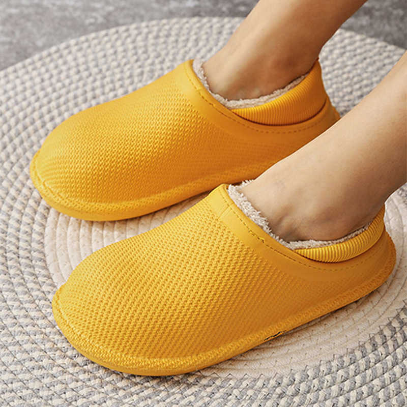 

Women Slippers Warm Short Plush Waterproof Women's Home Winter Cotton Shoes Ladies Indoor Bedroom Flats Non-Slip Female Footwear H0827, Pk