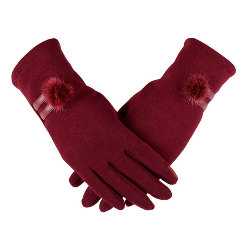 

Fingerless Gloves Elegant Women Winter Warm Soft Leather Full Finger TouchScreen Mittens Ladies Outdoor Driving Guantes Mujer