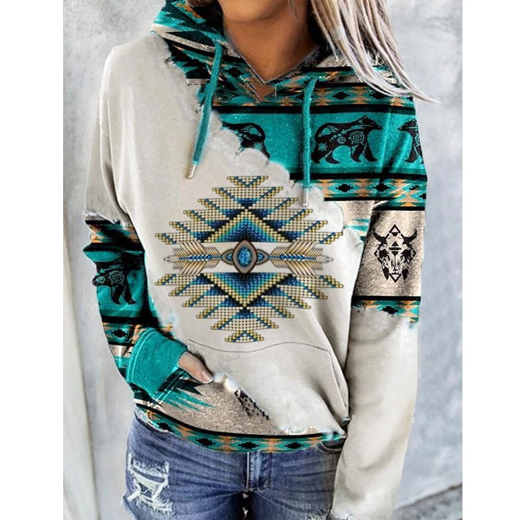 

separateexplosive sweater 2021 autumn and winter new european beauty women's national wind printed female sweater, White;black