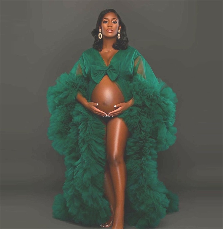 

Newest Night Gown Illusion Bride Sleepwear Robes Tulle Custom Made Long Sleeves Dressing Gown Women Sexy Sleepwear Dresses