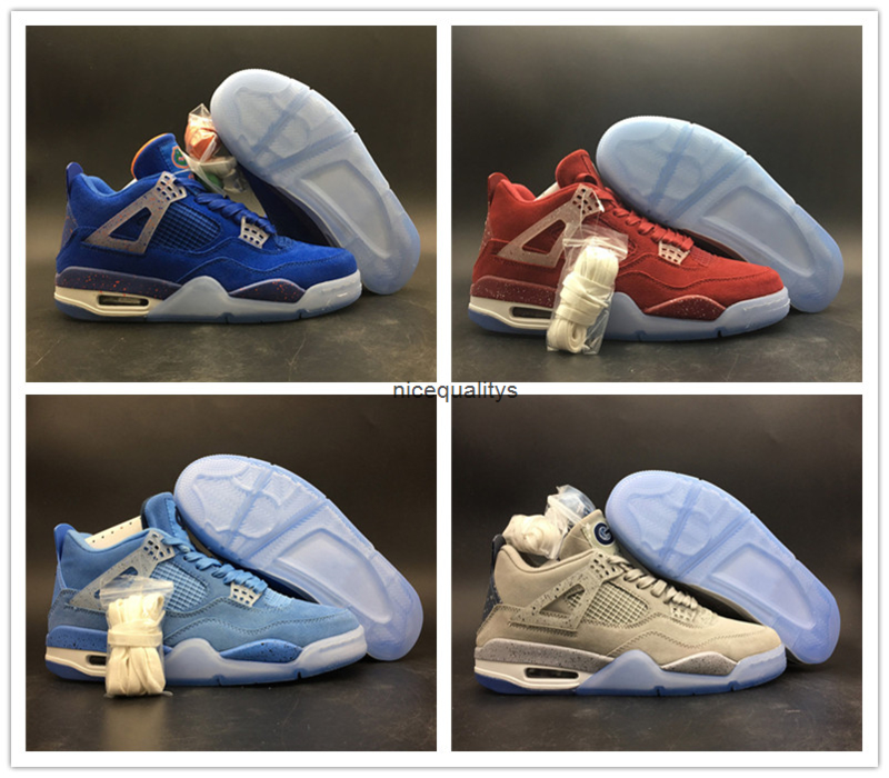 

High Quality 4 UNC Florida Gators PE Navy Blue Mens Basketball Shoes 4s Oklahoma Sooners Red Grey Men Sports Sneakers