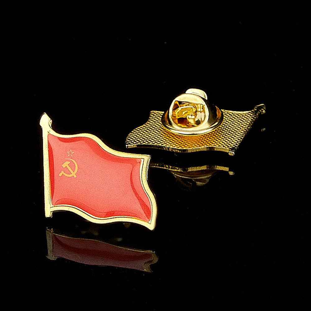 30PCS Union of Soviet Socialist Republics USSR National Color Flag Lapel Pin Craft Solid Metal Country Badge Brooch Hat Cap Tie Safety Pins-image-702384295
