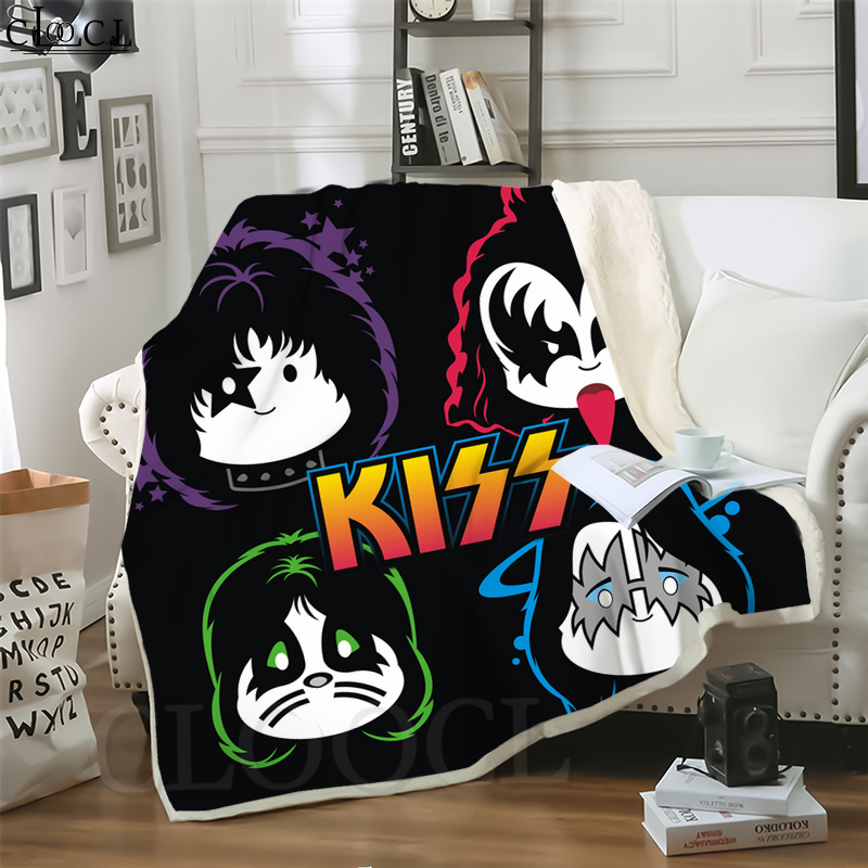 

CLOOCL Hot Pop Metal Kiss Band 3D Print Casual Style Air Conditioning Blanket Teens Bedding Throw Blankets Plush Quilt
