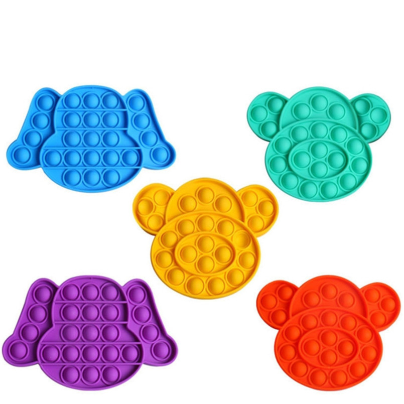 

Kids Push Bubble Fidget Sensory Toys Stress Relief Novelty Toys Dog Monkey Cartoon Shape Fidget Toy Anxiety Relief H39IH43