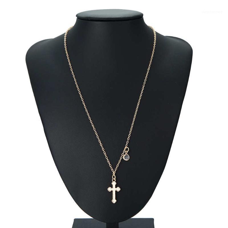 

Summer Gold Chain Cross Necklace Small Religious Jewelry Woman's Gift For Friend Wholesale Chains