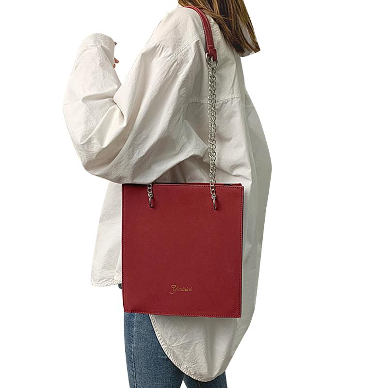 

Women Fashionable Chain Shoulder Bag Ladies Stylish Wear-resistant Large Capacity Handbag for Traveling Shopping Daily Wear, As picture shows