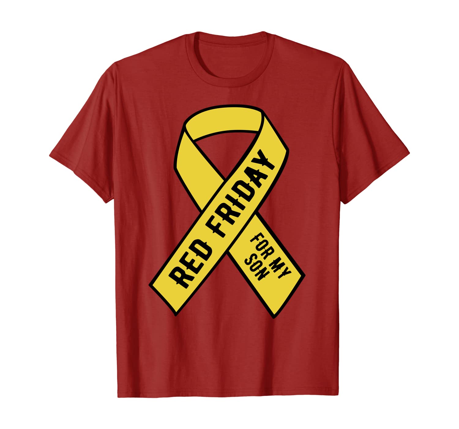 

Red Friday Yellow Ribbon Military Son T-Shirt, White;black
