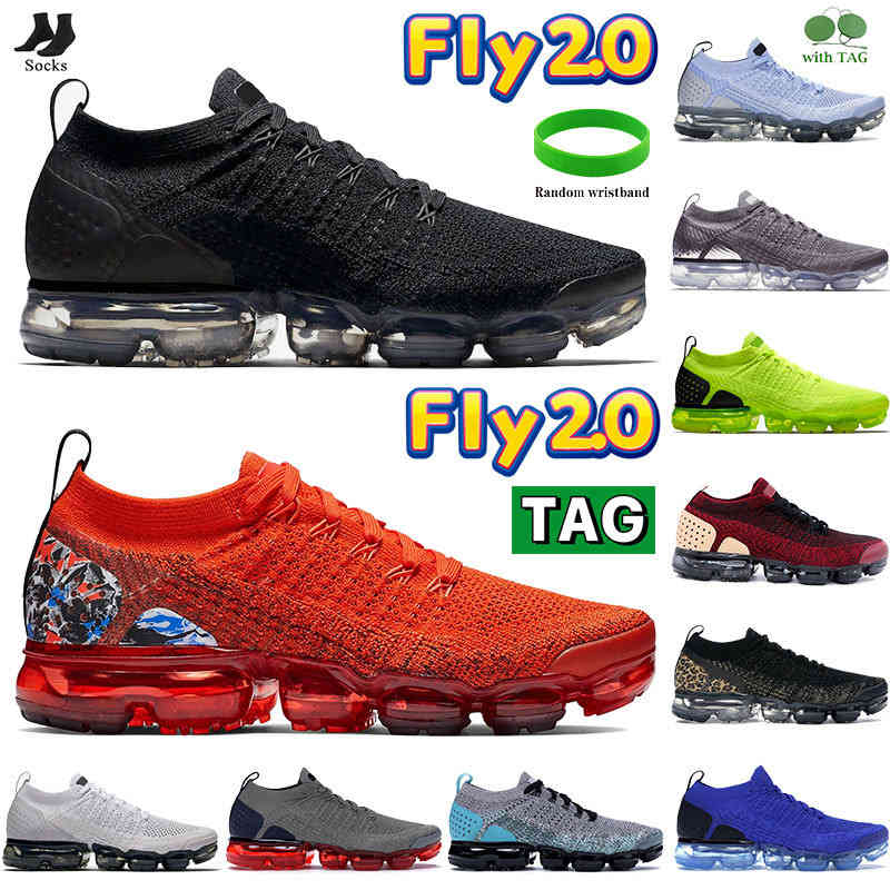 

With Box 2022 Newest Fly 2.0 Men Cushion Running Shoes Black White Metallic Silver Cheetah Chrome CNY Dark Stucco Orca Women Designer Sneakers Size 36-46, 05 volt black