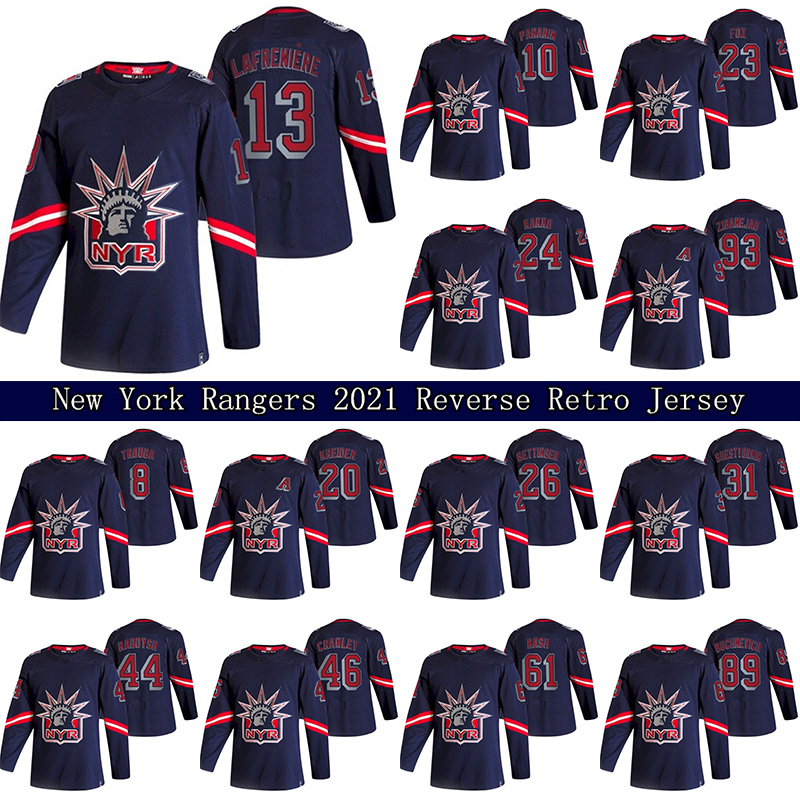 

Alexis Lafreniere N York Rangers 2021 Reverse Retro Jersey 10 Artemi Panarin 24 Kaapo Kakko 23 Adam Fox 99 Gretzky Hockey Jerseys, Reverse retro navy blue 12