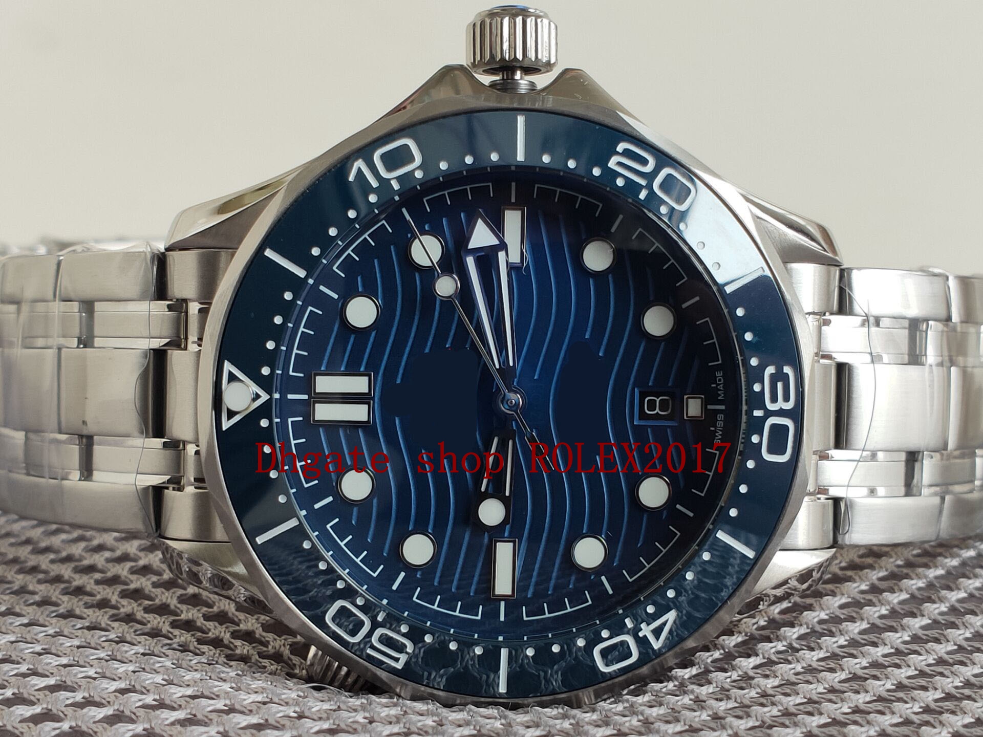 

Men's blue ceramic Dial CAL.8800 movement 316L Stainless Steel Strap WATCH 600M Automatic 007 Best Quality Luxury Watches