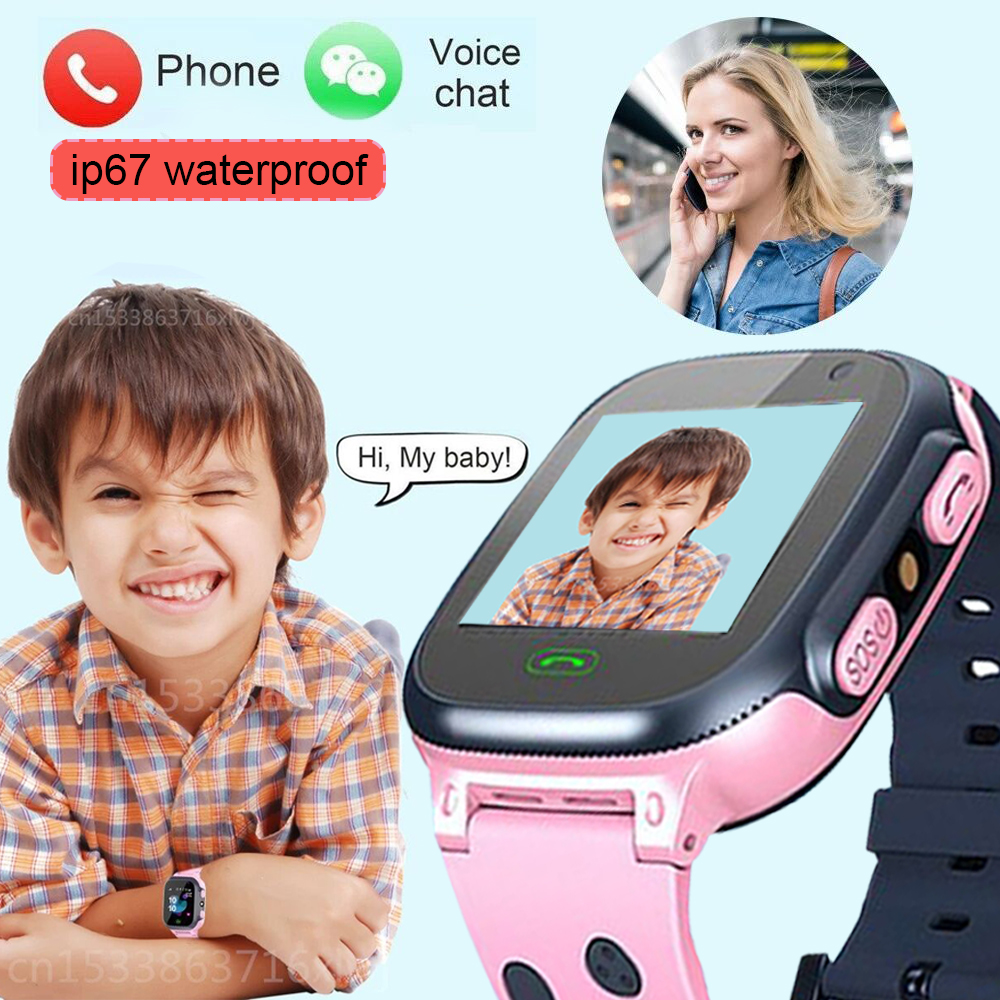 

Childrens Smart Watch SOS Phone Watch Smartwatch For Kids 2G Sim Card Camera IP67 Waterproof Kids Gift For IOS Android VS Q12g, With gift box blue