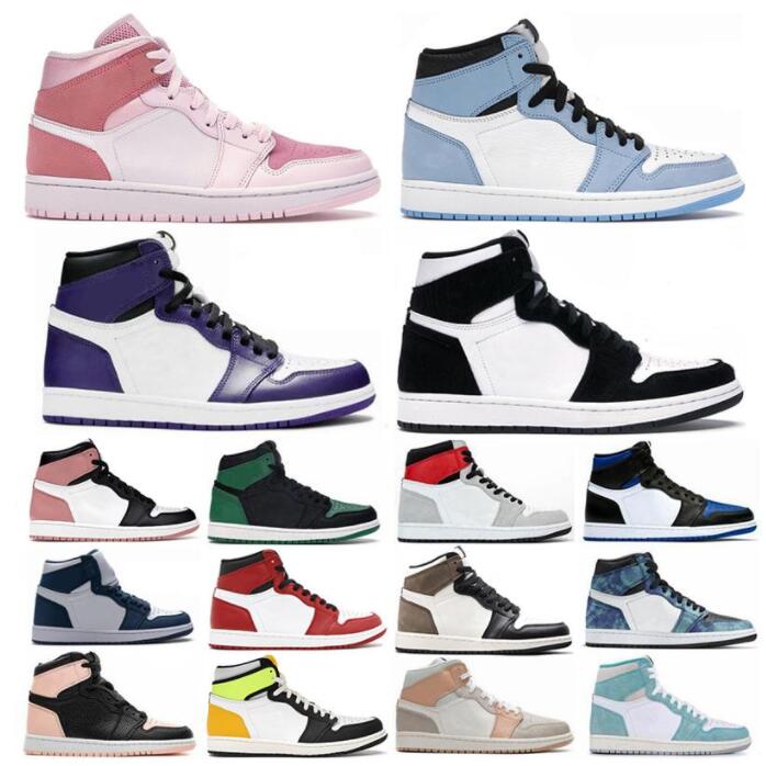 

20Hight Cut Jumpman 1 Basketball Shoes Retro barb high top union NUC Jorden 1s ow joint Chicago North Carolina blue obsidian shadow gray black red toe casual sneakers, Colour 27
