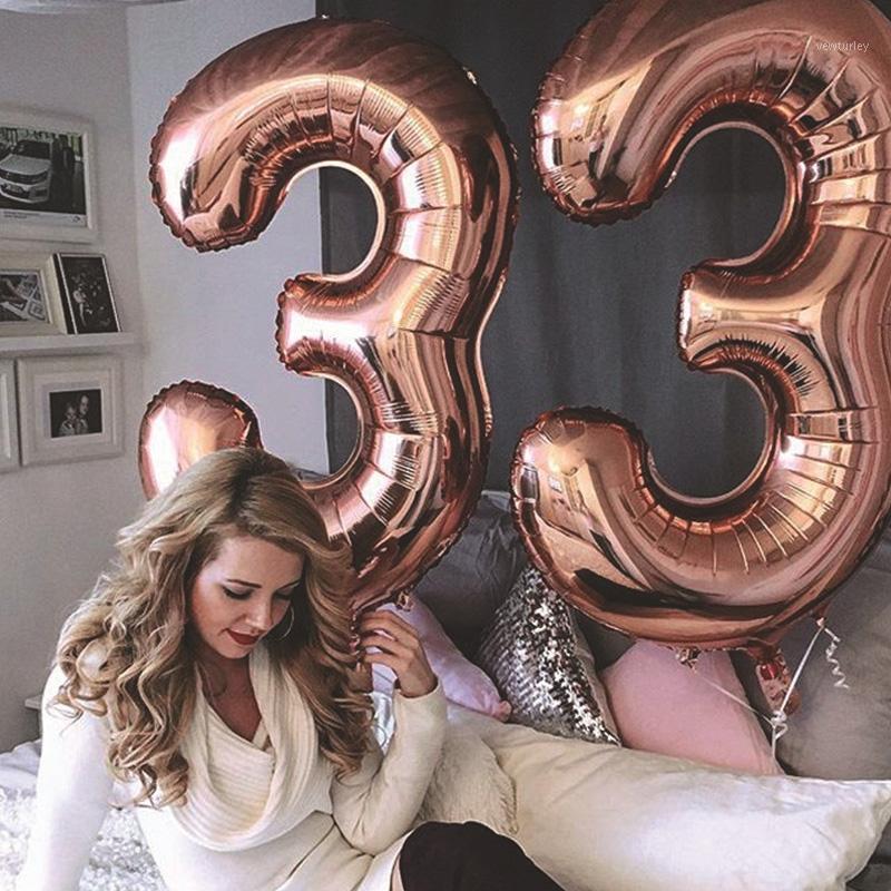 

Party Decoration Big Foil Birthday Balloons Air Helium Number Balloon Figures Happy Decorations Kid