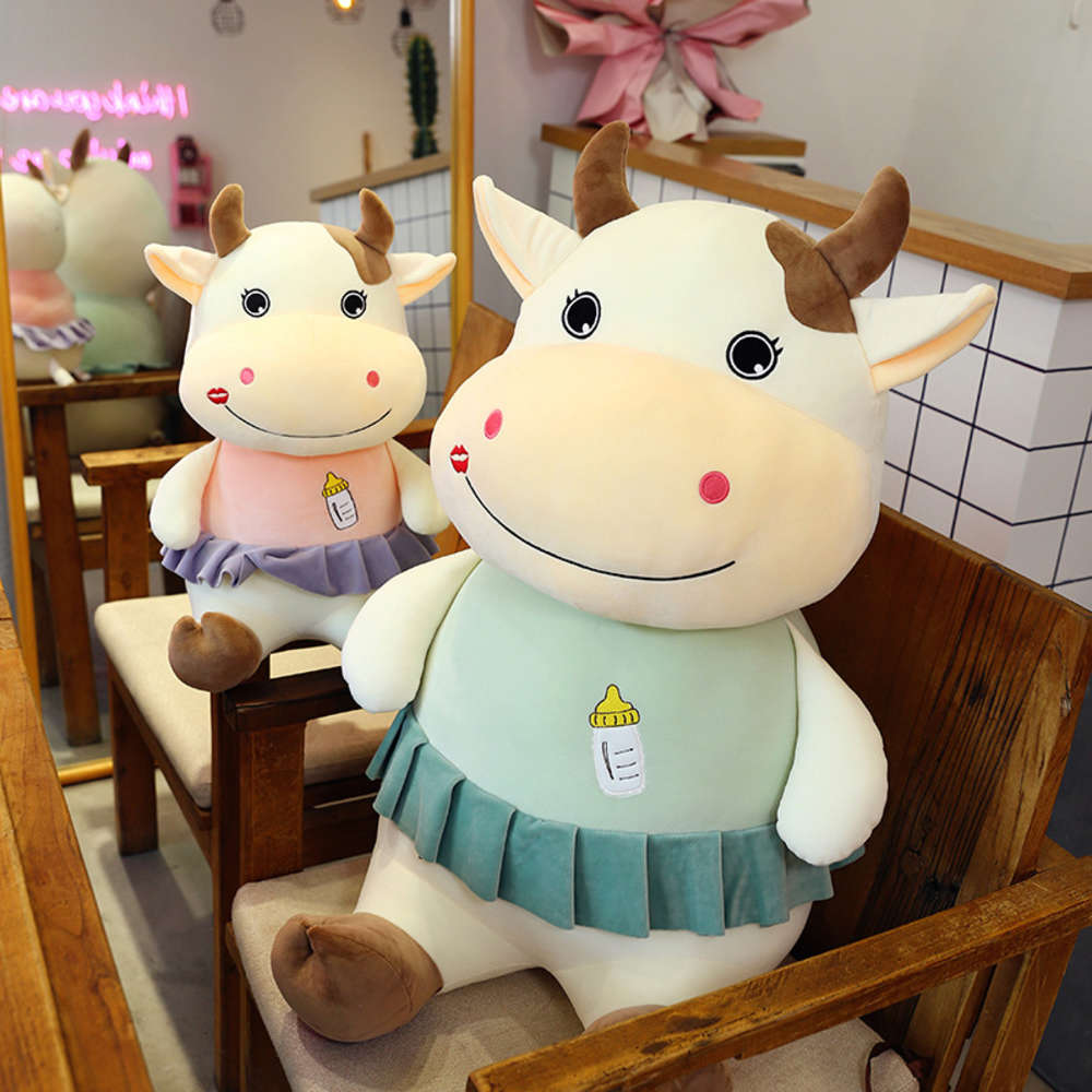 

calf doll plush toy year of the ox mascot pillow girl children's gift, Blue