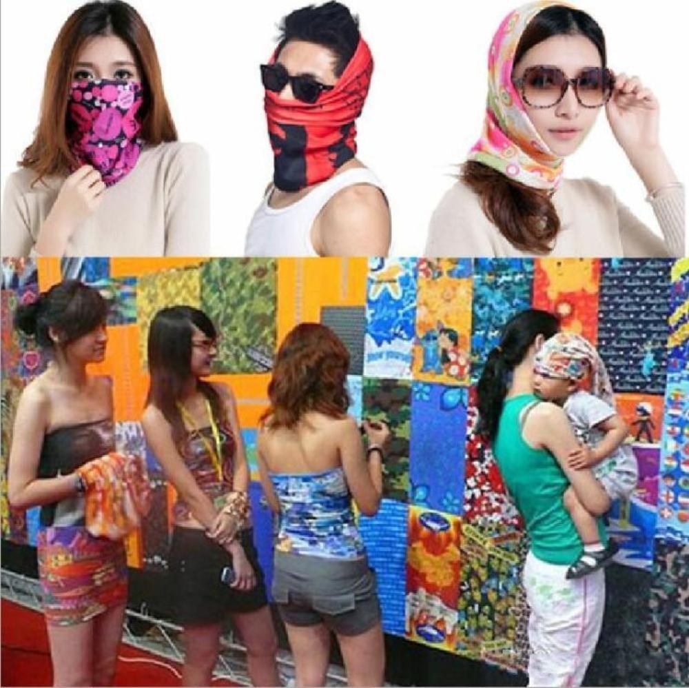 

US Stock Seamless Style Bandanna Scarf Wrap Cool Neck Gaiters Yoga Magic Headscarf Fishing Sun Mask Collars Muffler Scarf Face Mask Gaiters, Multi
