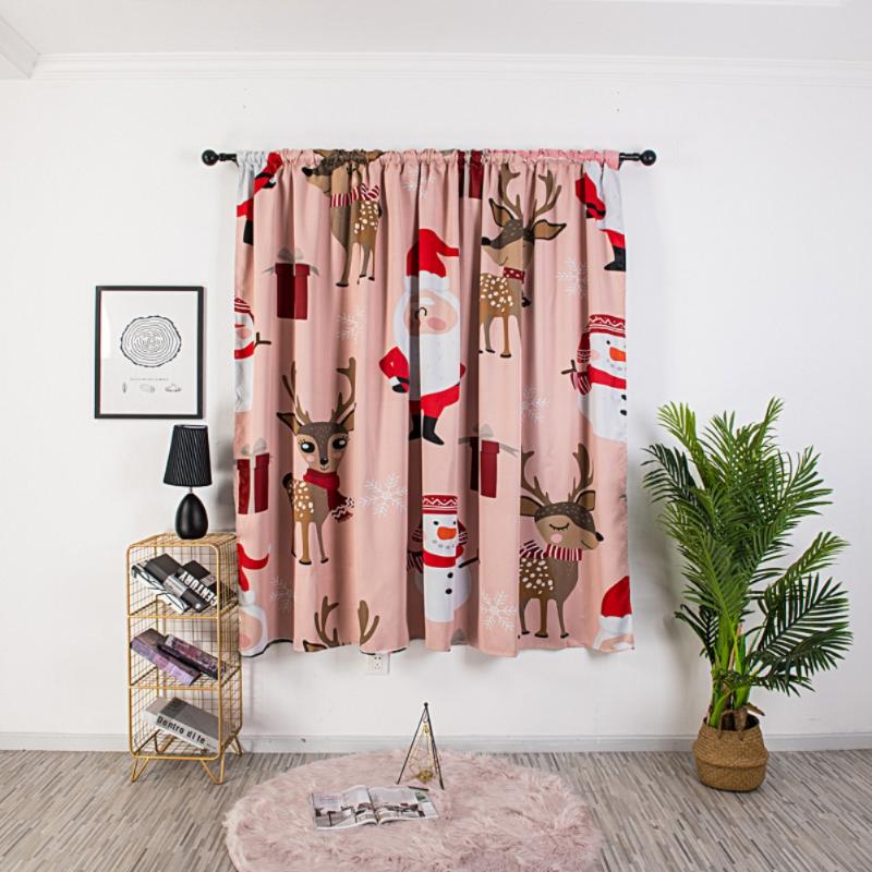 

Curtain & Drapes Christmas Living Room Bedroom Home Decor Elk Santa Claus Themed