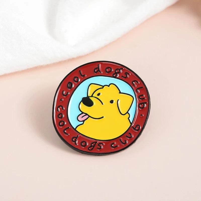 

Pins, Brooches Cool Dogs Club Enamel Pin Custom Cute Dog Puppy Badges Bag Shirt Lapel Buckle Animal Jewelry Gift For Friend
