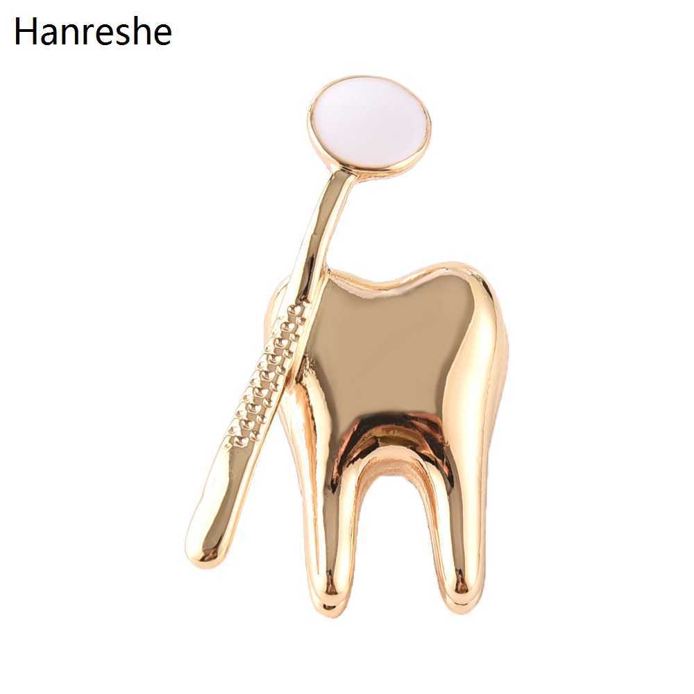 

Classic Fashion Golden Tooth Shape Cute Medical Brooch Pin For Doctor Nurse Lapel Backpack Badge Pins Jewelry Gift Accessories H1018