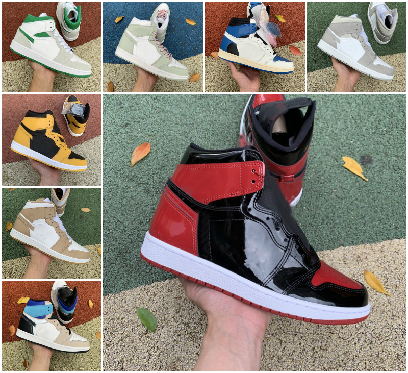 

2022 Jumpman 1 1S BRED Mens Basketball Shoes University Blue Chicago Twist Dark Mocha Trainers Shadow Patent Tan Gum Pollen Seafoam Hyper Ro