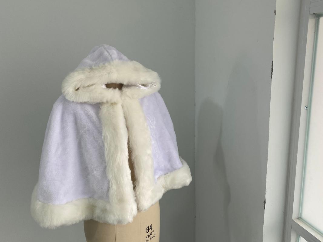 

Wraps & Jackets Winter Wedding Warm Faux Fur Hooded Cloak Bridal Shawl Wrap Cape, White