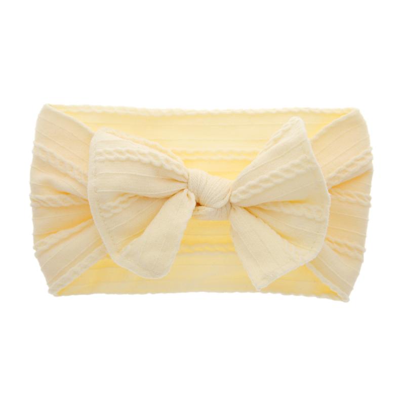 

New 2021 baby headband nylon elastic headband pattern bowknot retro ears head rope hair accessories European style, White