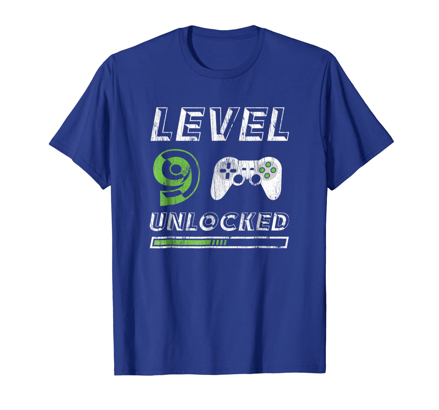 

Level 9 Unlocked - 9 Year Old Gamer Funny Birthday T-Shirt, White;black